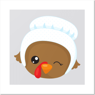 Thanksgiving Turkey, Brown Turkey, Pilgrim Bonnet Posters and Art